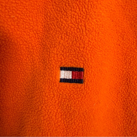 VTG Y2K Tommy Hilfiger Full Zip Fleece Vest Women Size XL Orange Clueless Vibes - Picture 4 of 11
